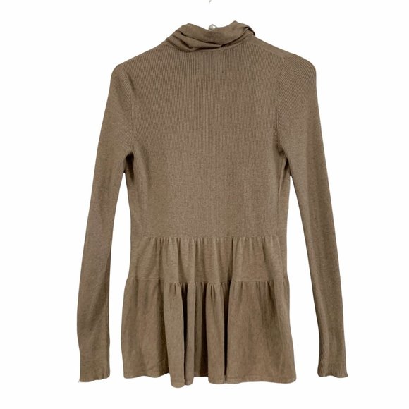 Anthropologie Guinevere Size S Hiking Ruffles Cashmere Blend Cardigan Open Front - Picture 4 of 8